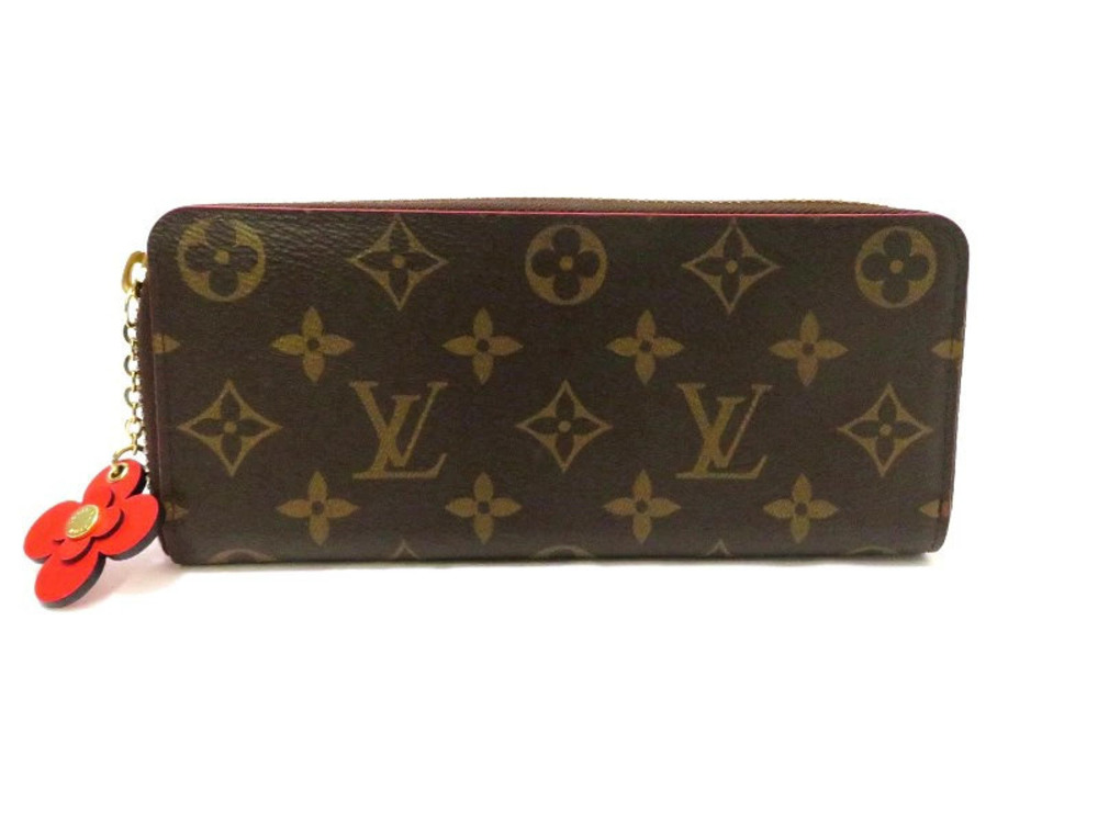 LOUIS VUITTON Portefeuille Clemence Monogram Coquelicot Red Long Wallet